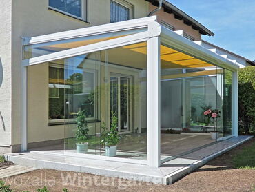 Terrassenüberdachung - flexible Verglasung - Kwozalla in Sachsen - überdachte Terrassen - Beispiele