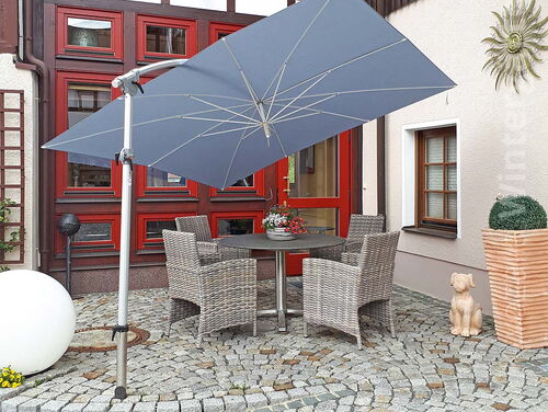 Hochwertiger Ampelschirm-Sonnenschirm, rechteckig 240x280 cm in blau 06 Ansicht von unten