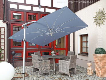 Hochwertiger Ampelschirm-Sonnenschirm, rechteckig 240x280 cm in blau 06 Ansicht von unten