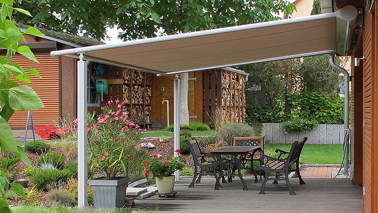 Textiles Terrassendach