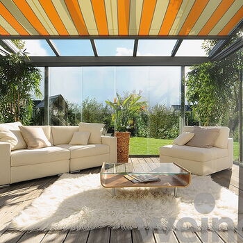 weinor Glasoase® – lichtdurchflutete Eleganz,  transparente Verglasung, mit Markise als Sonnenschutz