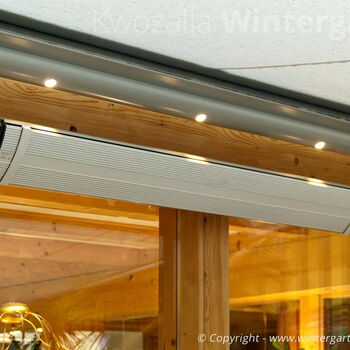 Durch die Infrarot-Technologie erwärmt der Heizstrahler gezielt angestrahlte Personen und nicht die Luft der Umgebung.