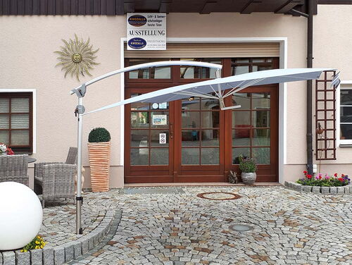 Hochwertiger Ampelschirm-Sonnenschirm, rechteckig 240x280 cm in blau 04 Seitenansicht